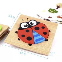SKYFIELD Wooden Animal Puzzles for 1 2 3 Years Old Boys Girls Toddler Education