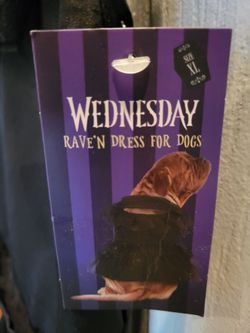 Halloween Dog costume- "Wednesday" Addams family