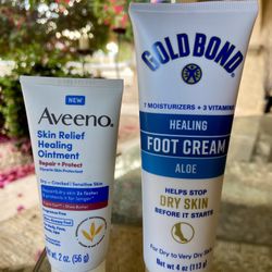 I Aveeno Lotion / Gold Bond Lotion: Aveeno Skin Relief Healing Ointment  Or Gold Bond Foot Cream NEW