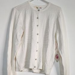 NWT Women's White Cardigan Size XL