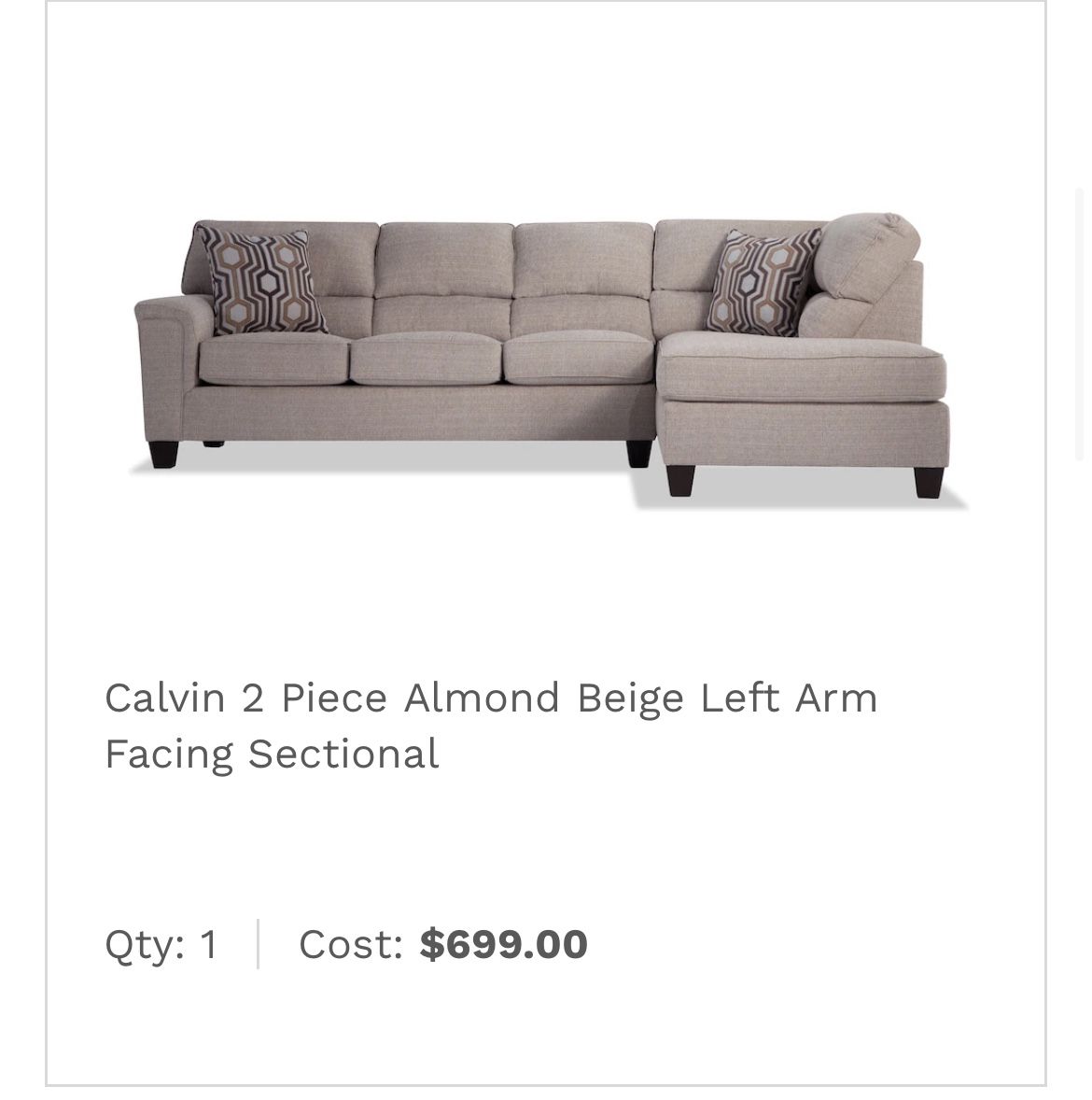 Two-Piece Sectional Couch