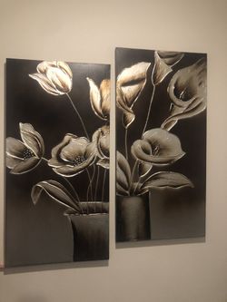 Flower Metallic Wall Picture