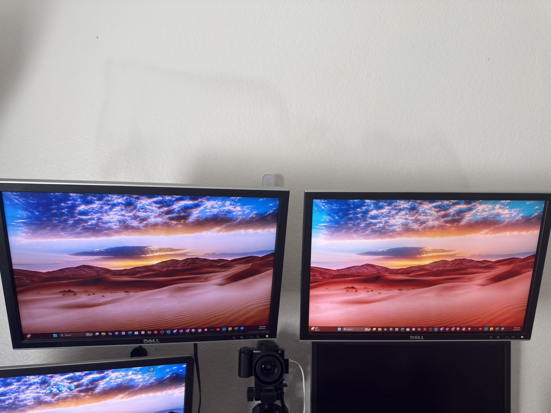 2 Floating Monitors Dell W/ Wall Attachments