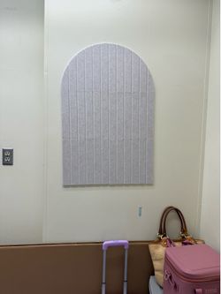Arched Felt Bulletin Board (Light Camel), 35"x24" Large Wall Decor 6 Pcs Self-Adhesive