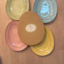 Pottery barn Easter Egg Plate Set 