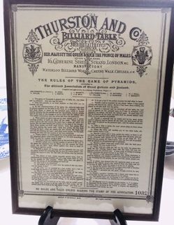 Snooker, Thurston & Co. Billiard Tables “The Rules of the Game Pyramids”. LLi