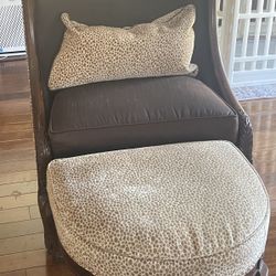 Print Chair And Ottoman