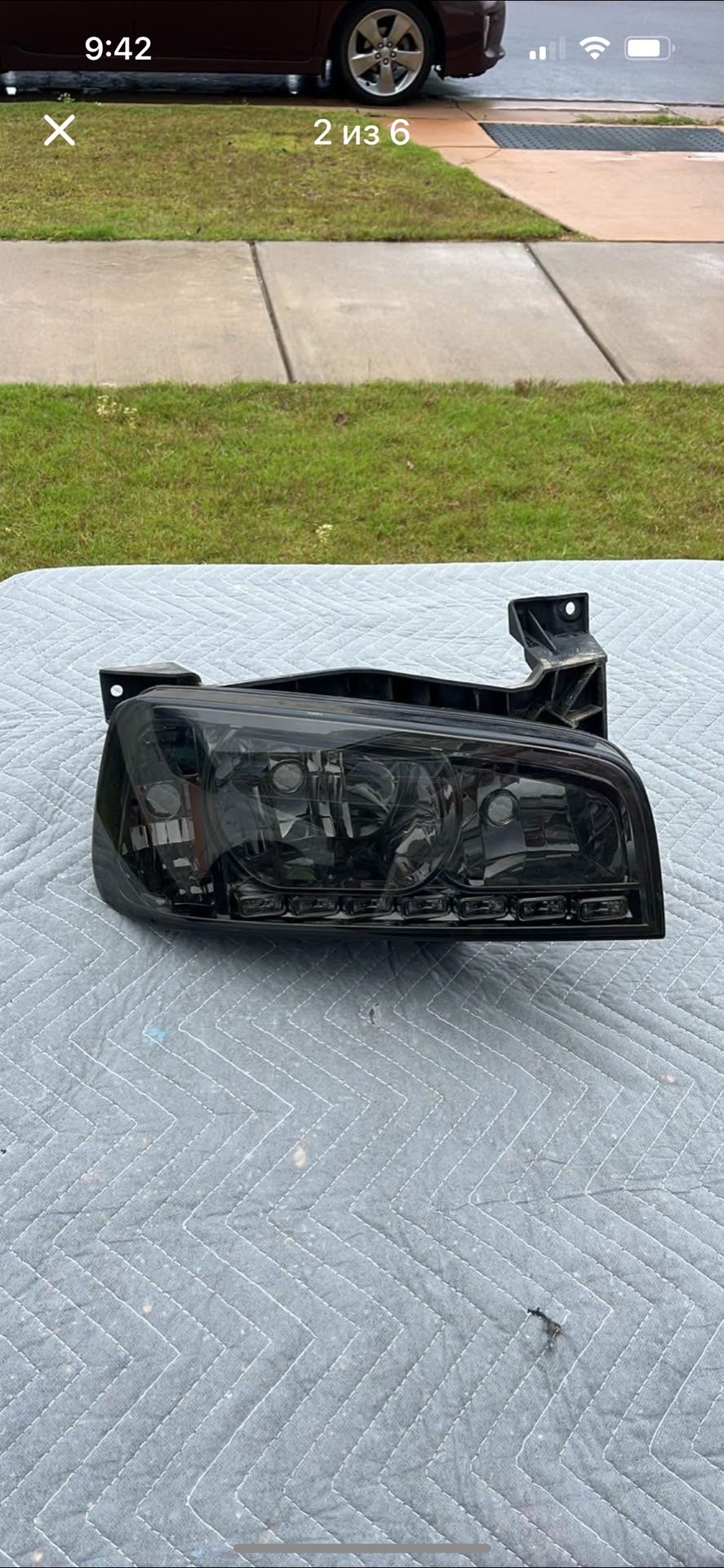 Black LED Headlight for 2006-2010 Dodge Charger Assembly right side