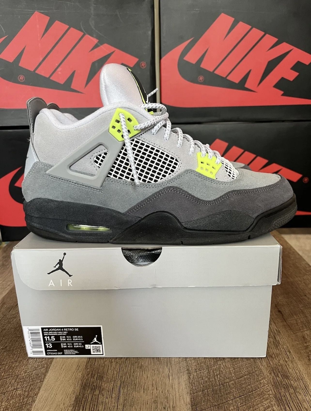 air jordan 4 retro se neon 95