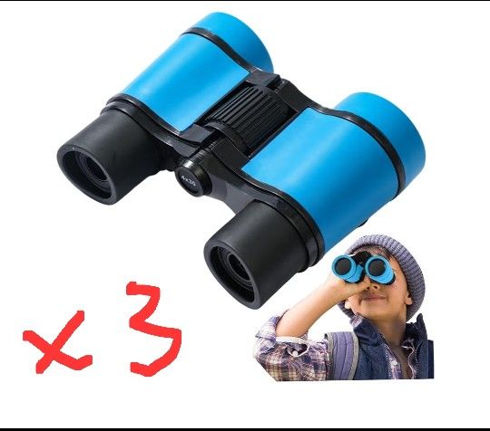 3 Kids Binoculars 4X 30mm Clear View Toddler Binoculars Mini Telescope with Rope for Watching Camping Outdoor Kids Toddler