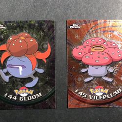 Gloom Vileplume Holo Topps Chrome Pokémon Cards 