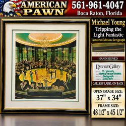 Michael Young Huge Serigraph Signed LTD Tripping the Light Fantastic Framed