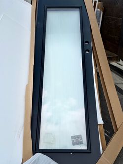 Nice 👍!! Heavily discounted - New 30" x 95" Black Fiberglass Front Doors with Glass (6 Available) !