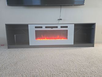 TV Stand with Electric Fireplace Insert