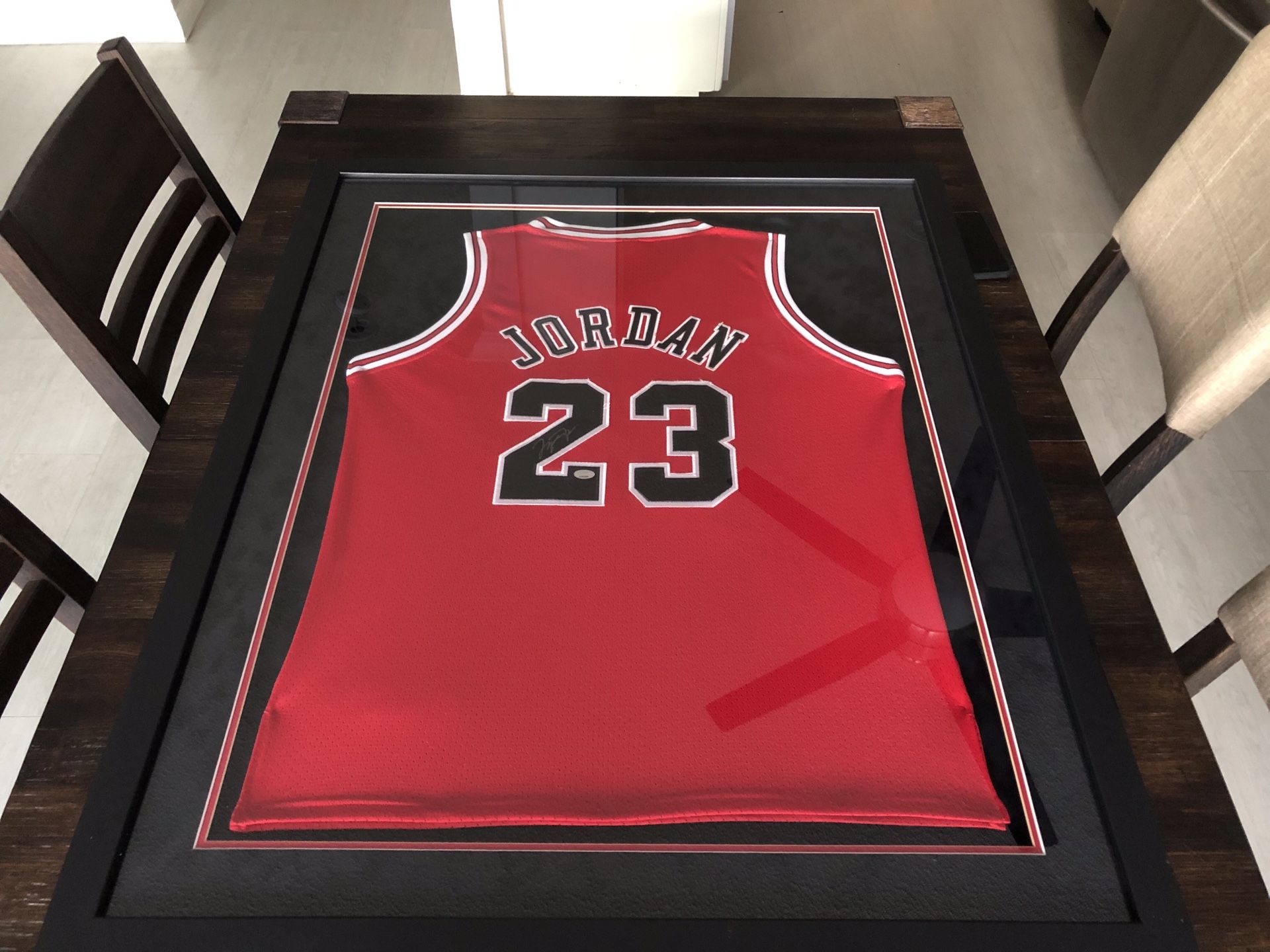 Michael Jordan Chicago Bulls Autographed Signed Framed Jersey PSA/DNA LOA
