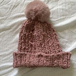 Pink Knit Winter Hat 