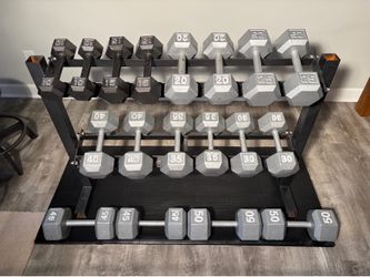 Dumbbell  Set with 2 tier rack