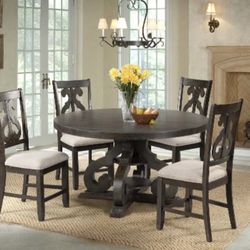 60inch Round Kitchen Table w/6 Chairs
