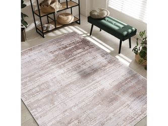 Pastoral Beige/White Woven Non-Slip Indoor Area Rug