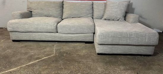 Couch - Rooms to go modern sectional grey color