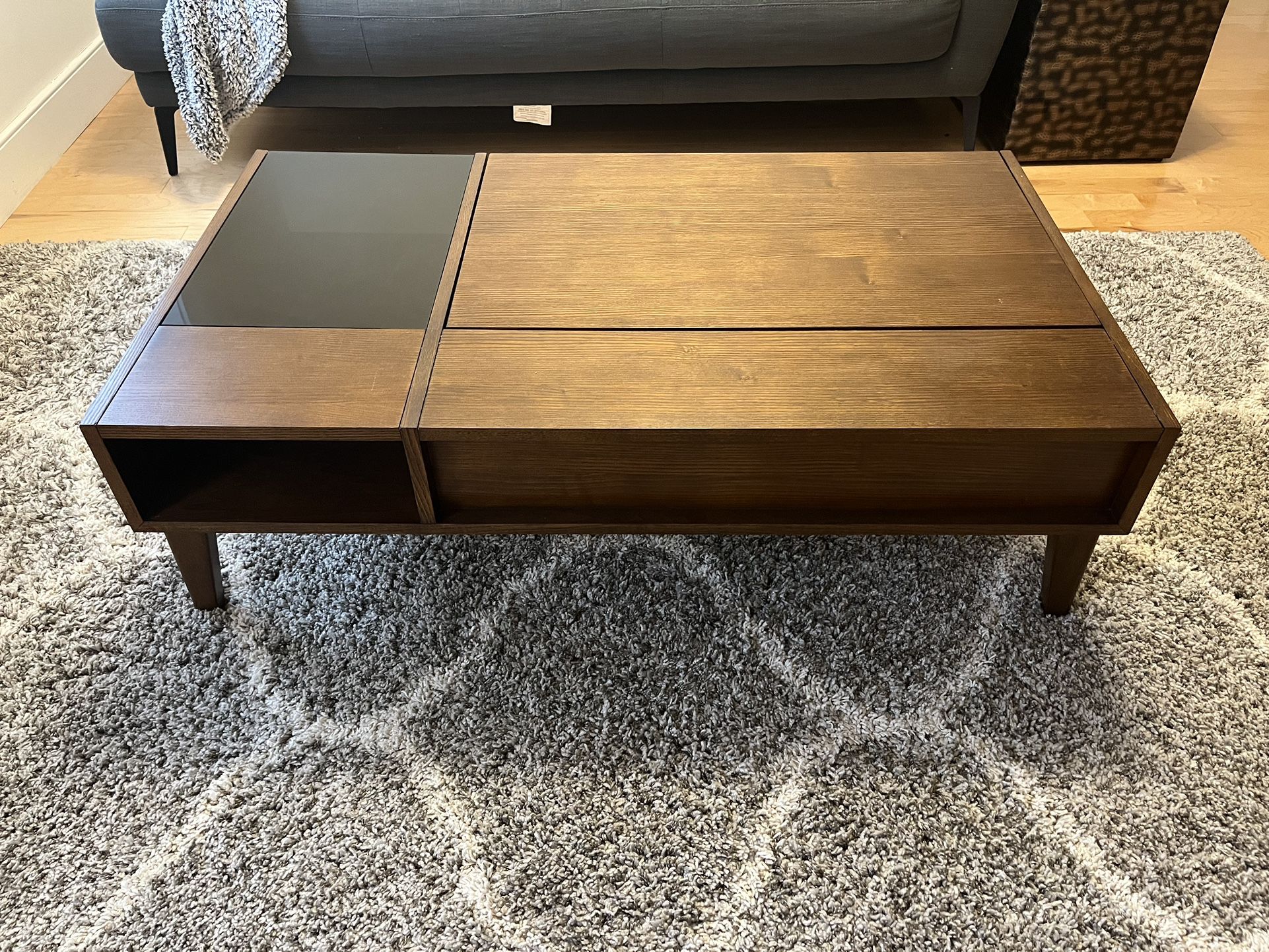 Midcentury Modern Coffee Table with Rising Tabletop