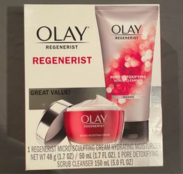 OLAY REGENERIST KIT Sculpting Cream + Exfoliating Pore Scrub Cleanser