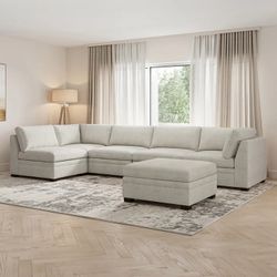 Thomasville Tisdale Modular Sectional 6-piece Taupe with Storage Ottoman  $999.99 