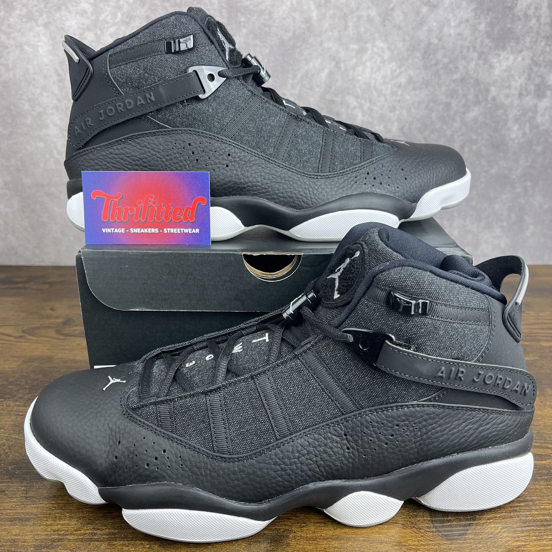 NEW Jordan 6 Rings Black Matte Silver Size 12.5 322992-021 Men’s Basketball Shoes OG Rare MJ