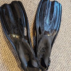 Sz  10-13 Long Fins Sherwood Diving Scuba Snorkeling Turbo Longfins Freediving Spear Fishing Mares Scubapro Atomic Heal Strap Bootie Compatible 