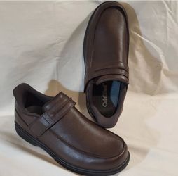 11"OrthoFeet Brown Leather Strap Shoes