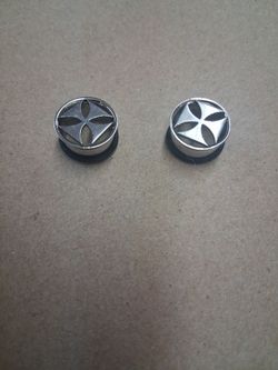 Stainless Steel Cross Ear Plugs Pair