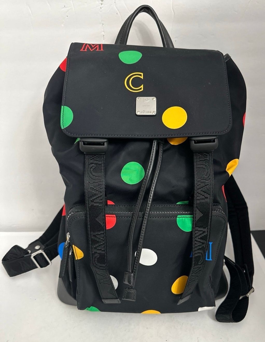 MCM Muchen Multi Polka Dot Backpack New out of box Never used 16” x12”x6”