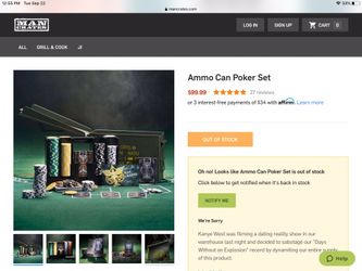 Man Crates poker set (brand new)