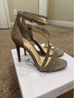 Gold Sparkle strappy heels (New)