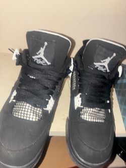 Air Jordan 4 Black Mid-Top Sneakers