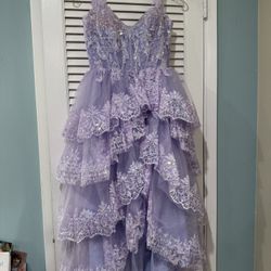 Lilac Ruffled Sequence & Beaded Dress Size 0