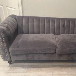 Grey Modern 2 Cushion Sofa