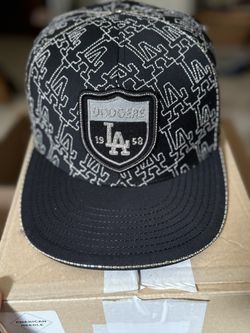 Los Angeles Dodgers Fitted Hat - 24K White Rose Gold Button & Soutache