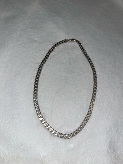 Silver Cuban Link Chain Necklace