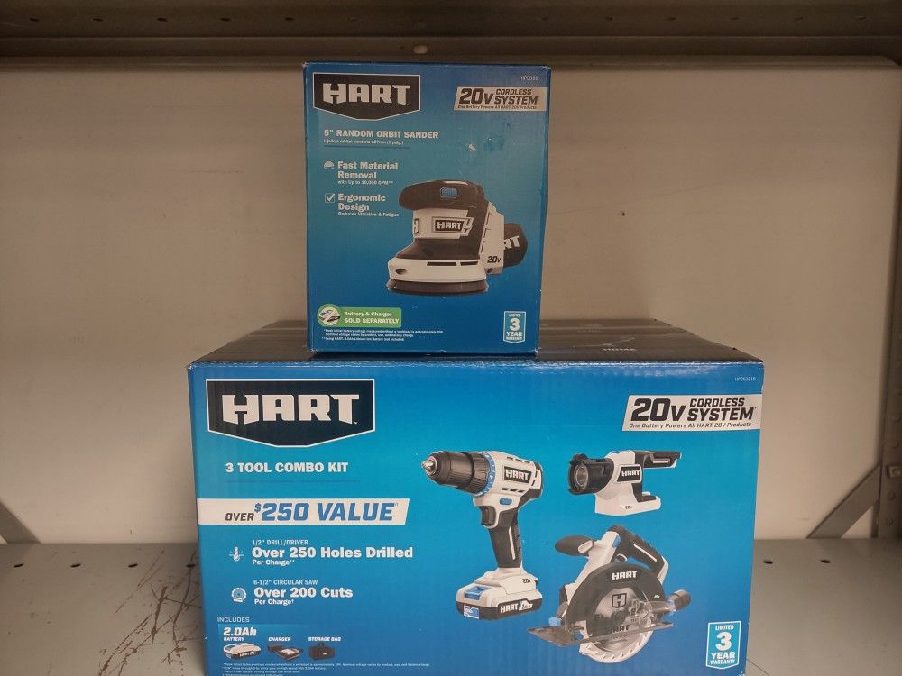Hart 3 Tool Combo Pack & Orbit Sander