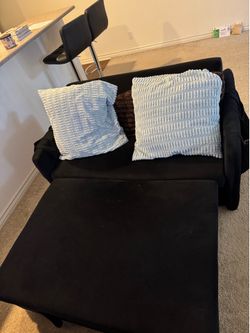 Black velvet Convertible Loveseat Sleeper Sofa