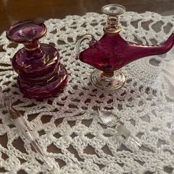 Vintage Purple Glass Perfume Vials