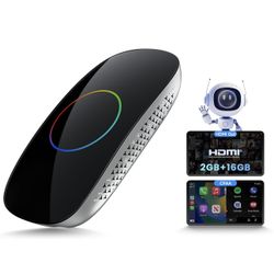 New-AI Box CarPlay Android Auto Wireless 2GB+16GB, Support YouTube, Netflix, Prime Video, Disney+, Spotify w/HDMI Output, Dual Wi-Fi & BT (5.4 & 4.2),