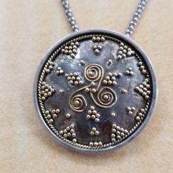 Pendant Sterling Silver With 18kt. Dots.