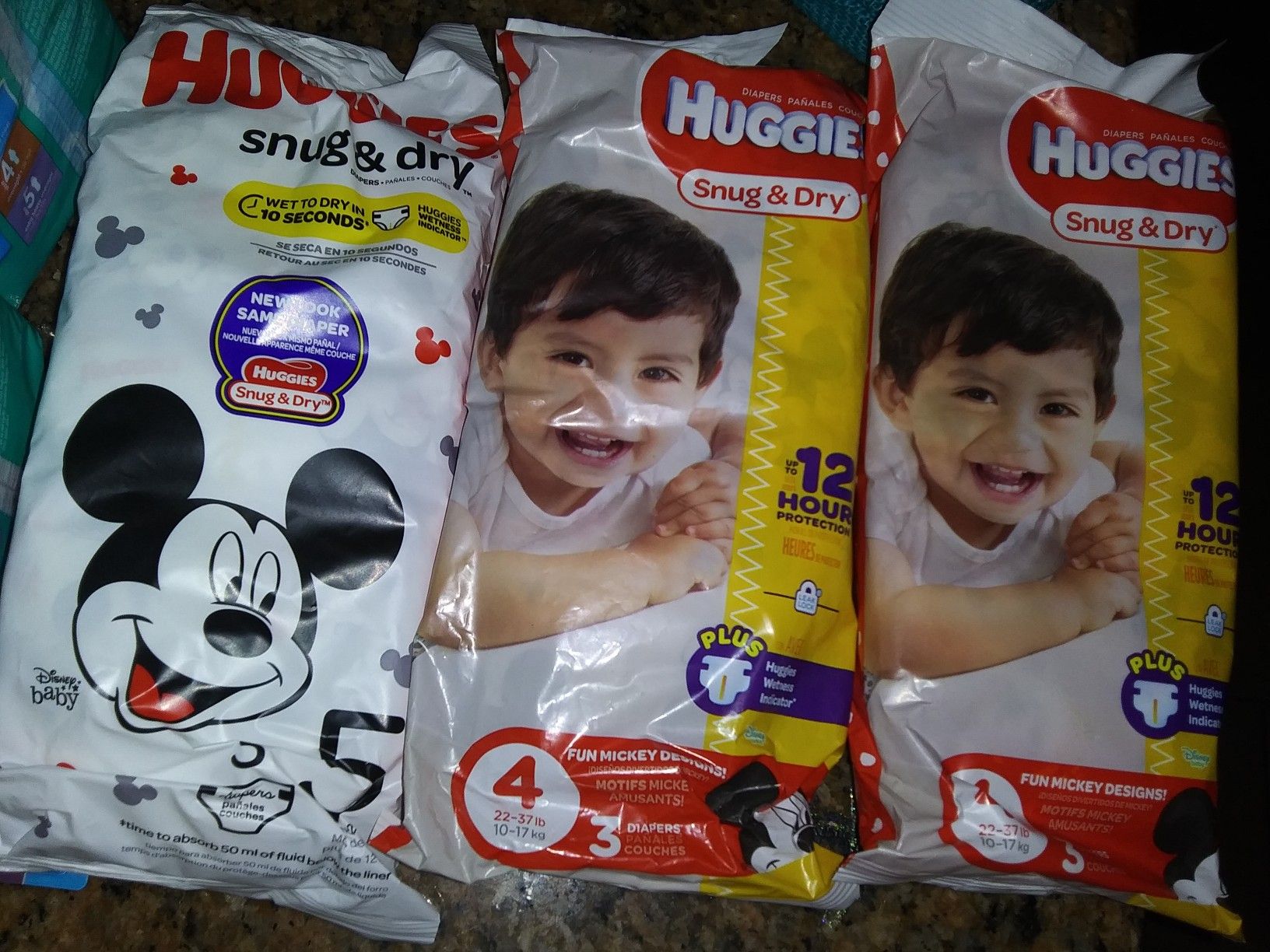 Huggies diapers 10 packs for $5