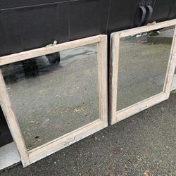 Repurposed Window Frame Mirrors (2)