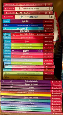 Lot of American girl and Percy Harvey books  and dvds
