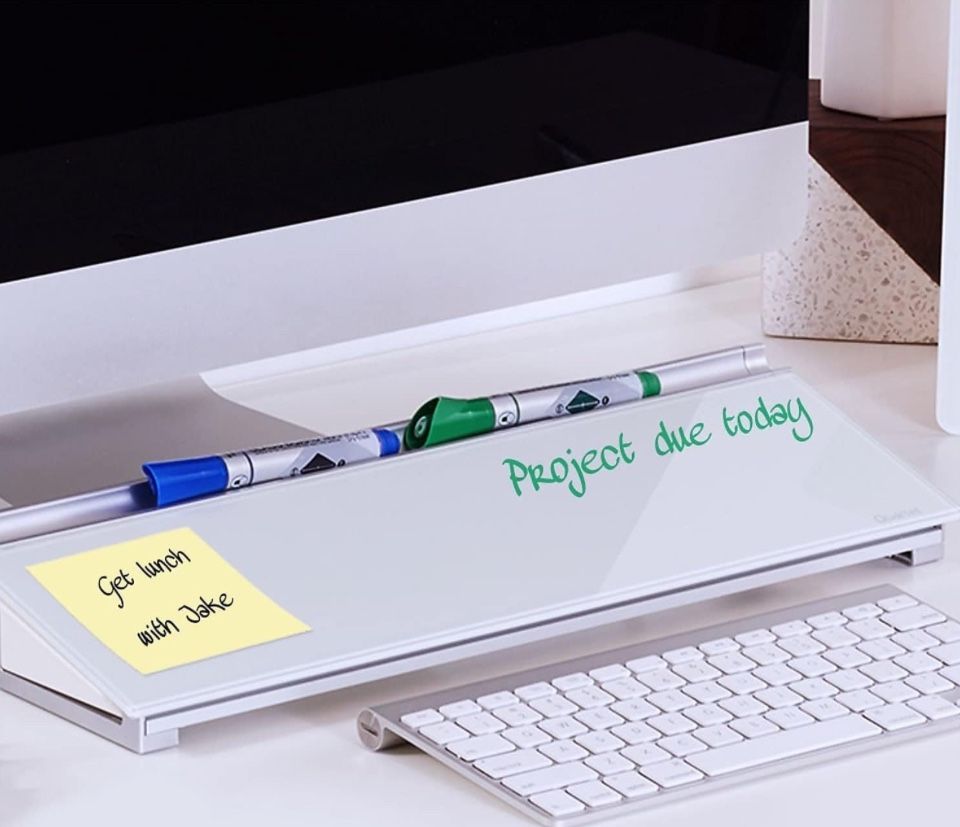 Quartet Glass Dry-Erase Desktop Computer Pad