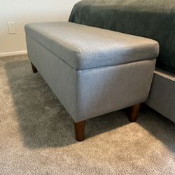 Bedroom Storage Bench Gray