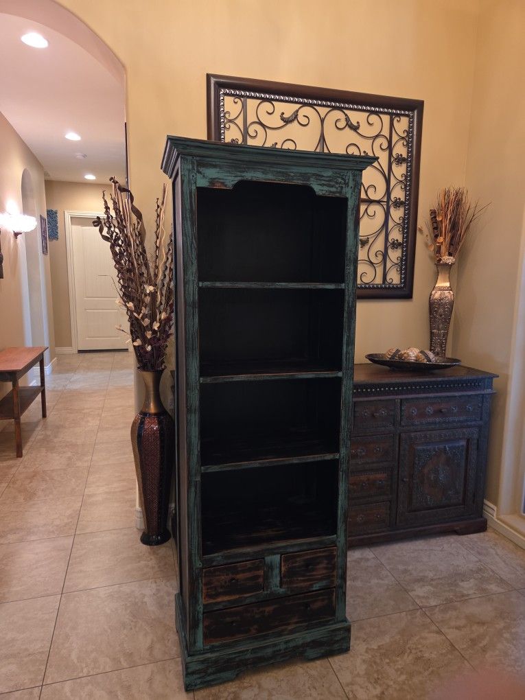 Rustic Southwest Style Book Shelf, Cabinet